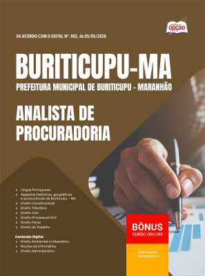 Apostila Prefeitura de Buriticupu-MA 2026 - Analista de Procuradoria